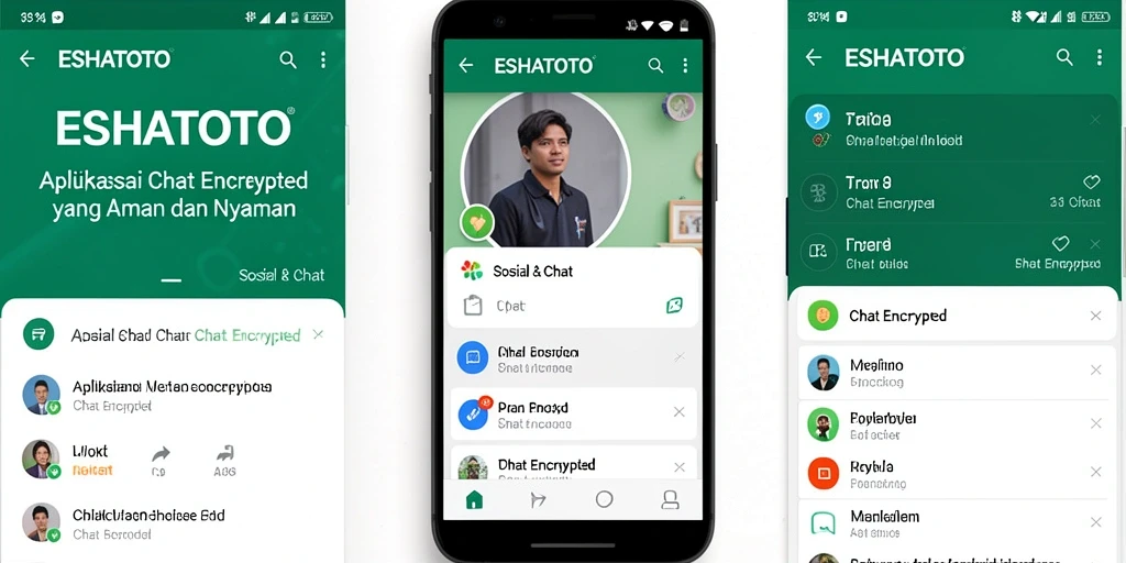 Antarmuka ESHATOTO yang modern dan fungsional untuk chatting aman.