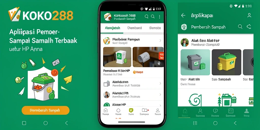 Antarmuka utama KOKO288 menampilkan proses pembersihan sampah yang sederhana dan efektif.