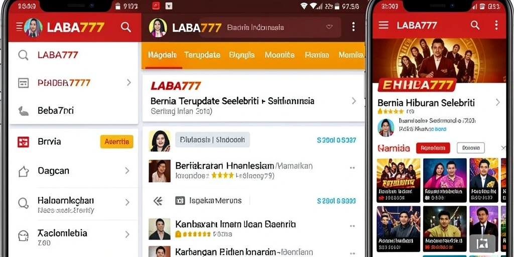 Tampilan antarmuka aplikasi LABA777 yang menarik dan informatif.