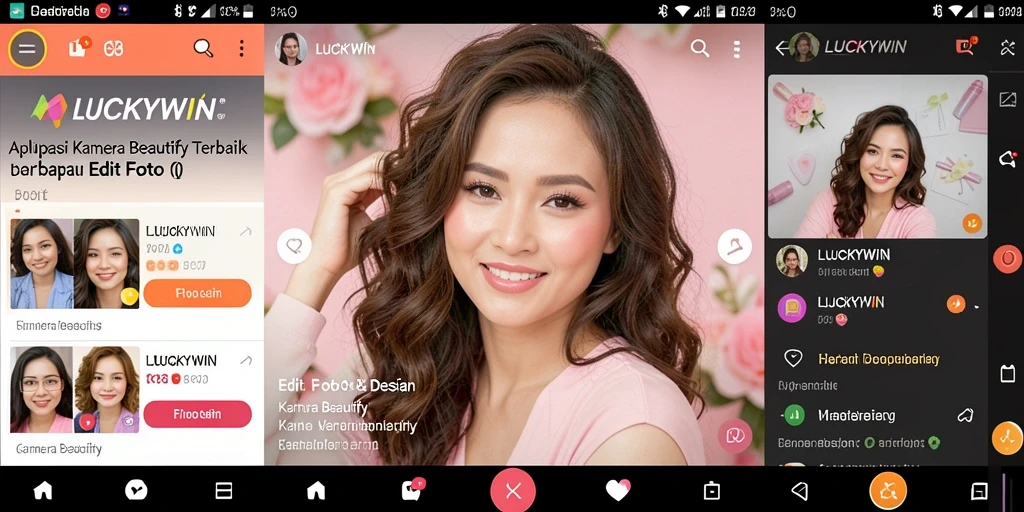 Antarmuka LUCKYWIN yang menarik dan mudah digunakan untuk edit foto.
