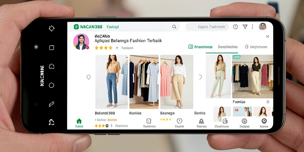Tampilan antarmuka aplikasi MACAN388 yang modern dan menarik untuk belanja fashion.