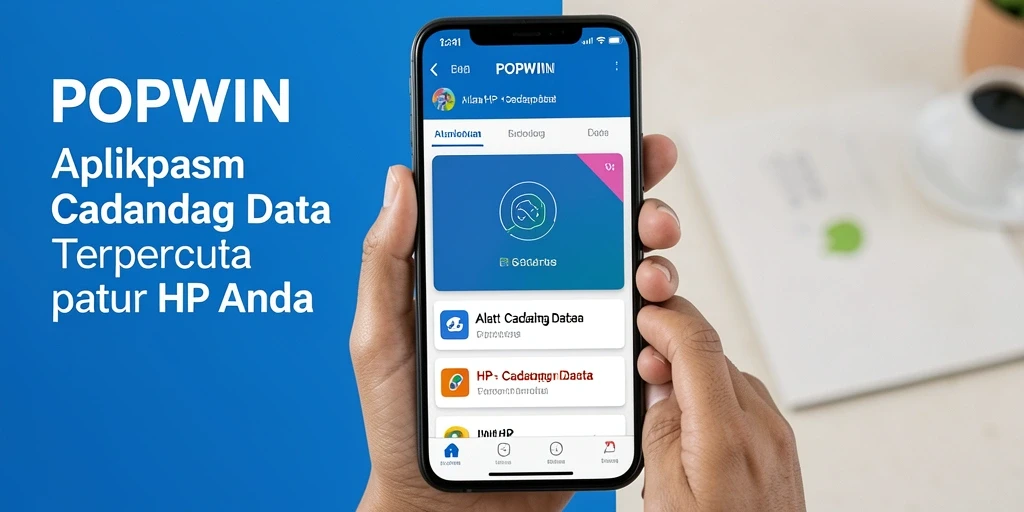 Antarmuka utama POPWIN yang memudahkan cadangan data.