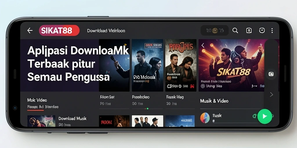Tampilan antarmuka aplikasi SIKAT88 yang memudahkan pengguna dalam mengunduh musik.